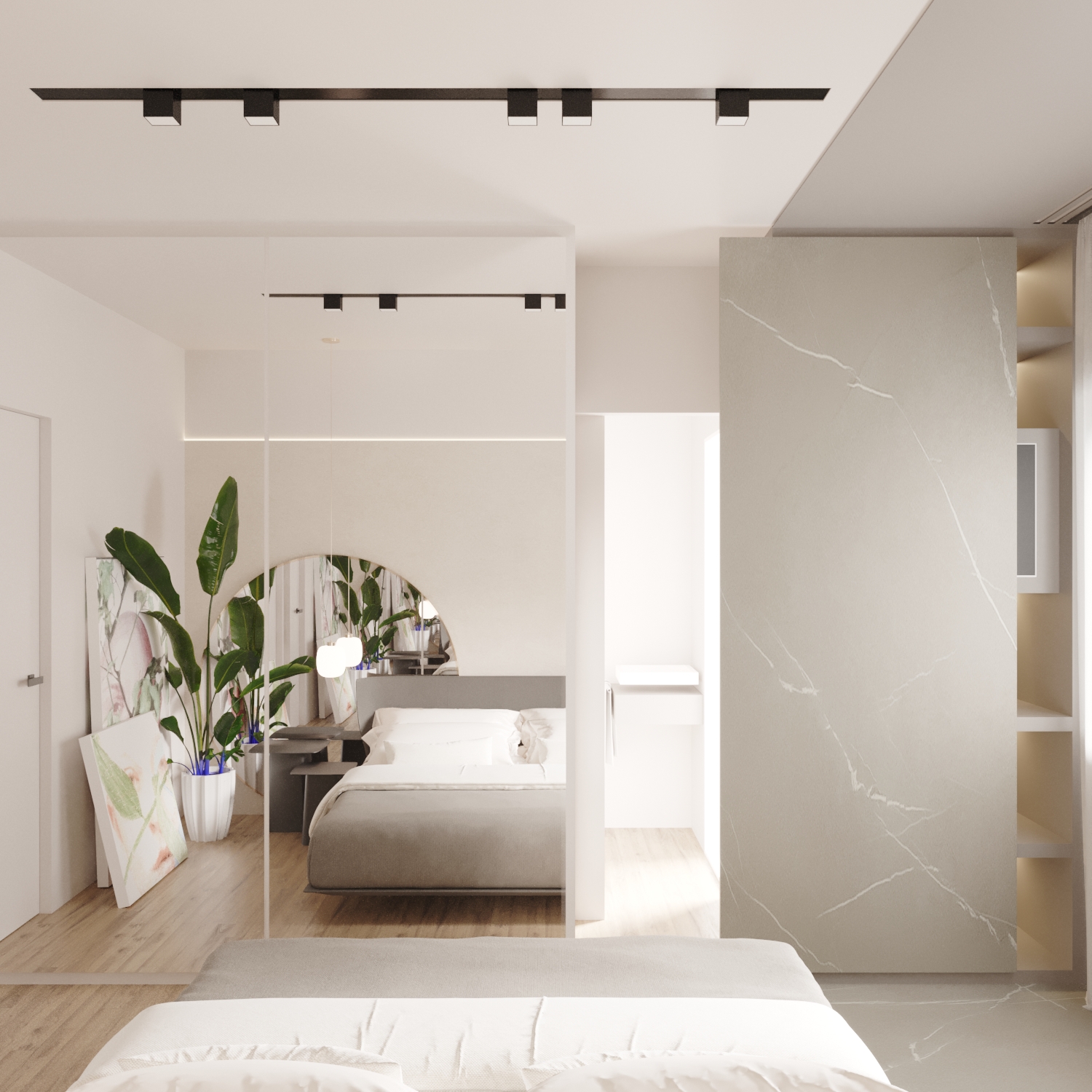 Giulia Doria Architetto | Lavica Studio | appartamento Catania | render interno camera da letto 5