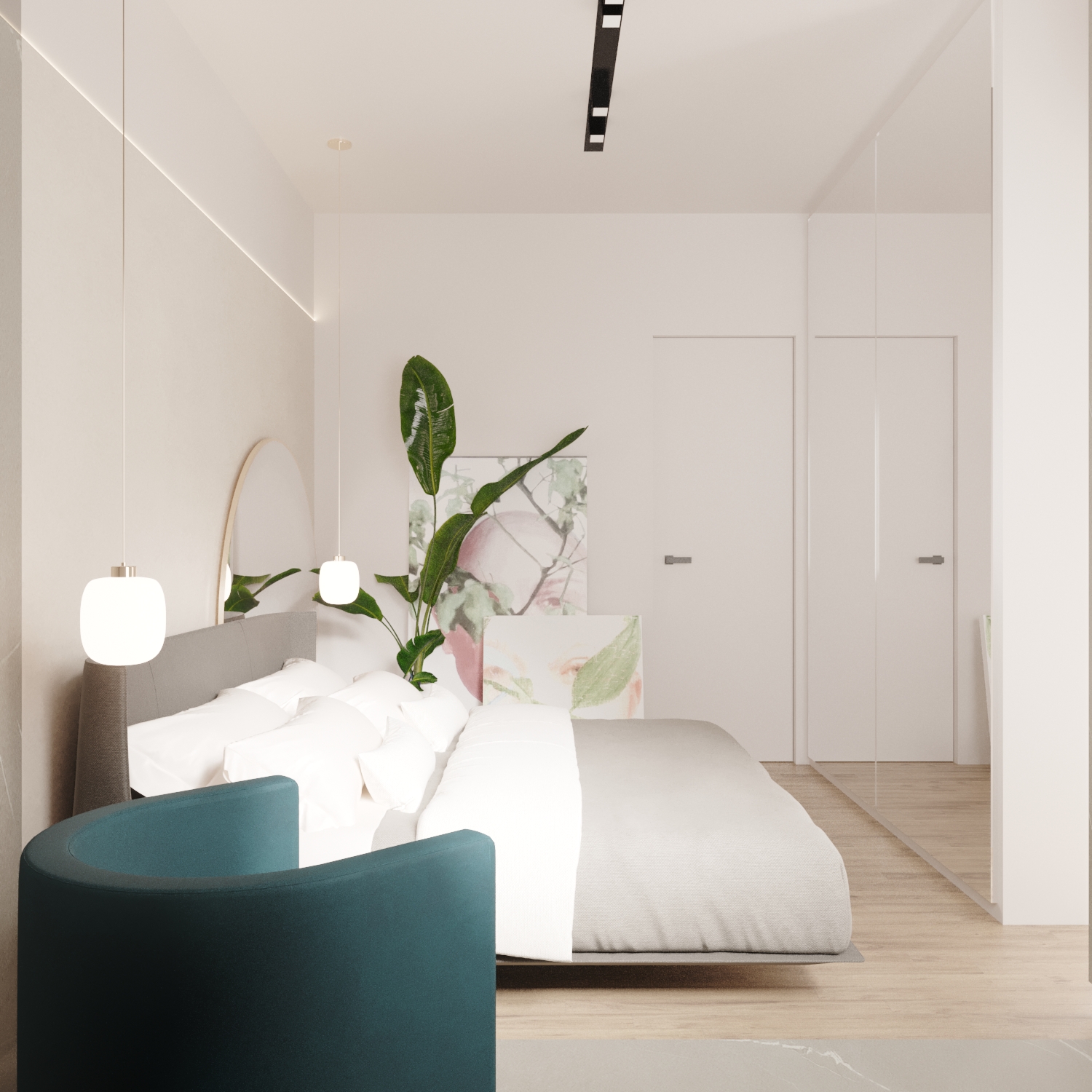 Giulia Doria Architetto | Lavica Studio | appartamento Catania | render interno camera da letto 2