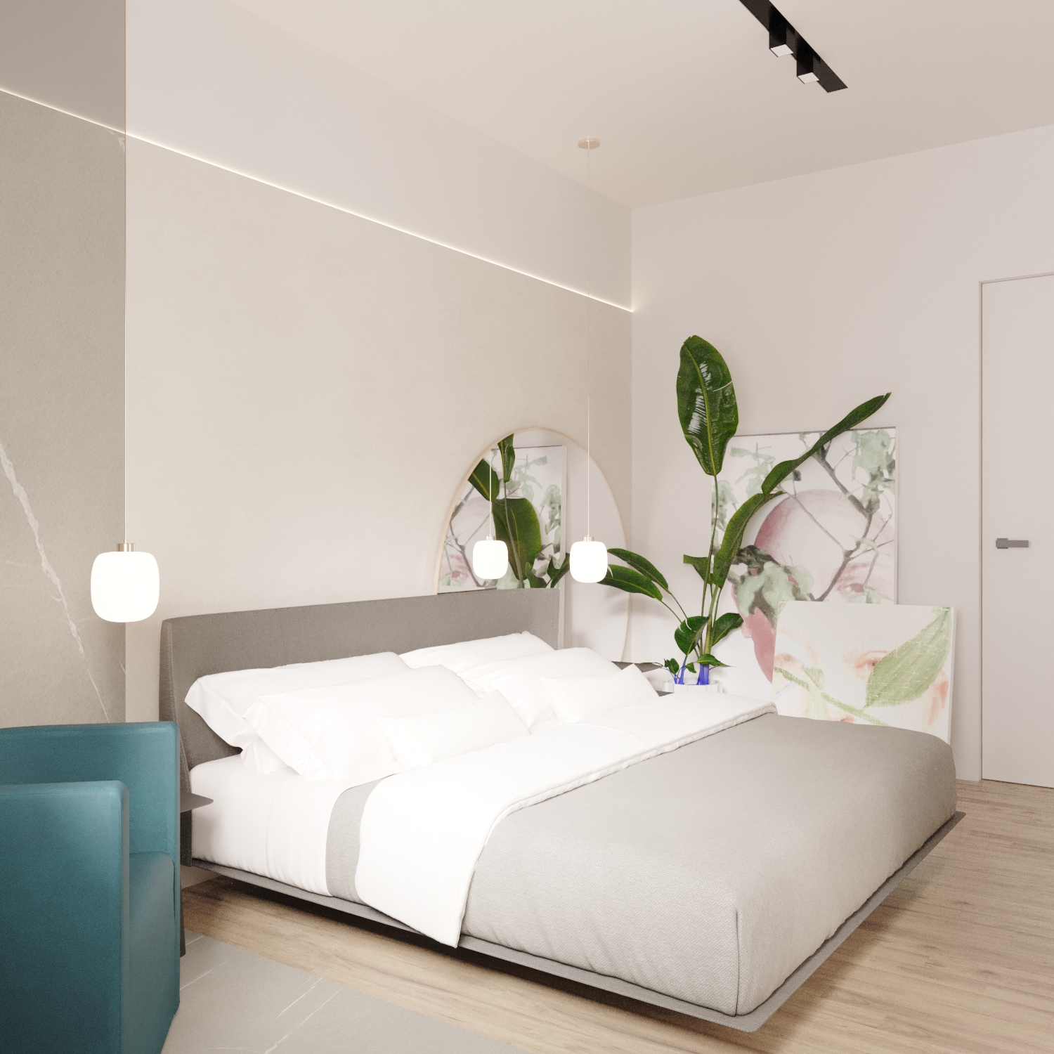 Giulia Doria Architetto | Lavica Studio | appartamento Catania | render interno camera da letto