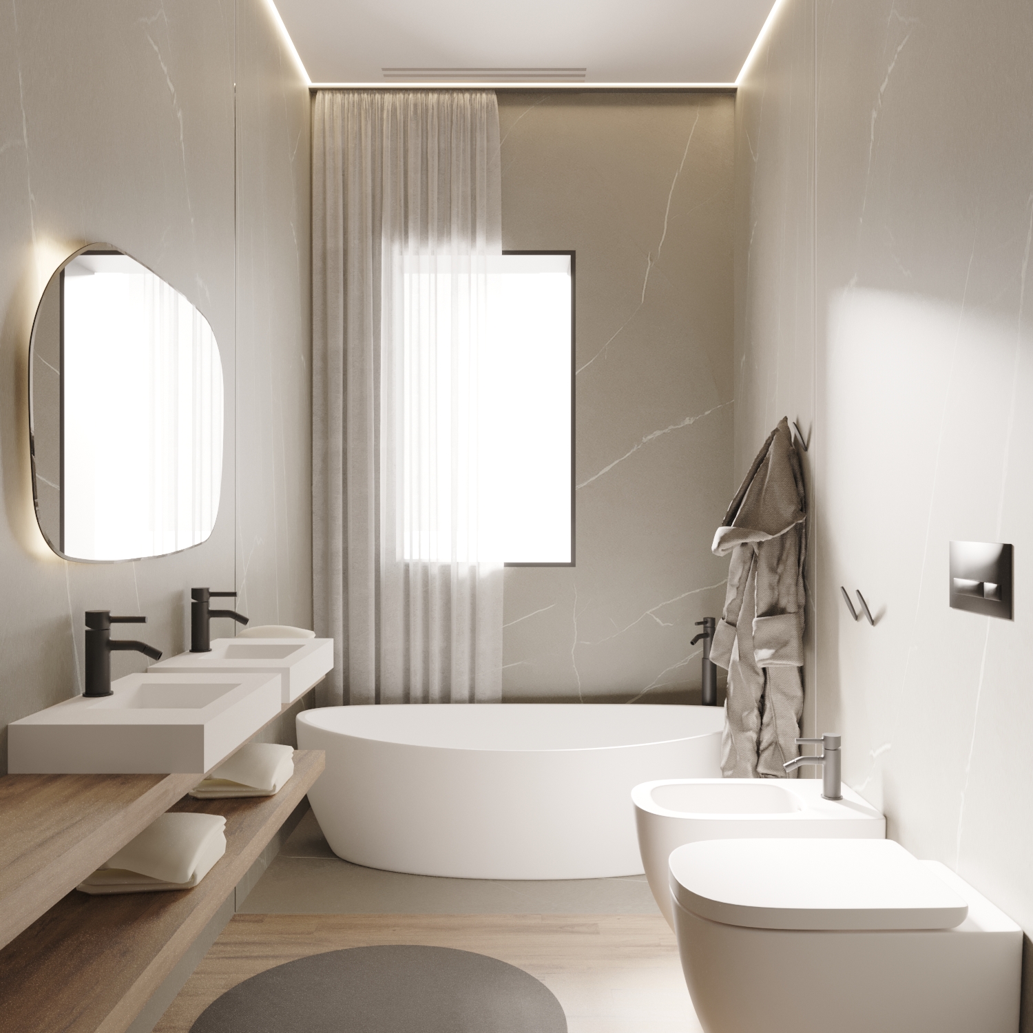 Giulia Doria Architetto | Lavica Studio | appartamento Catania | render interno bagno