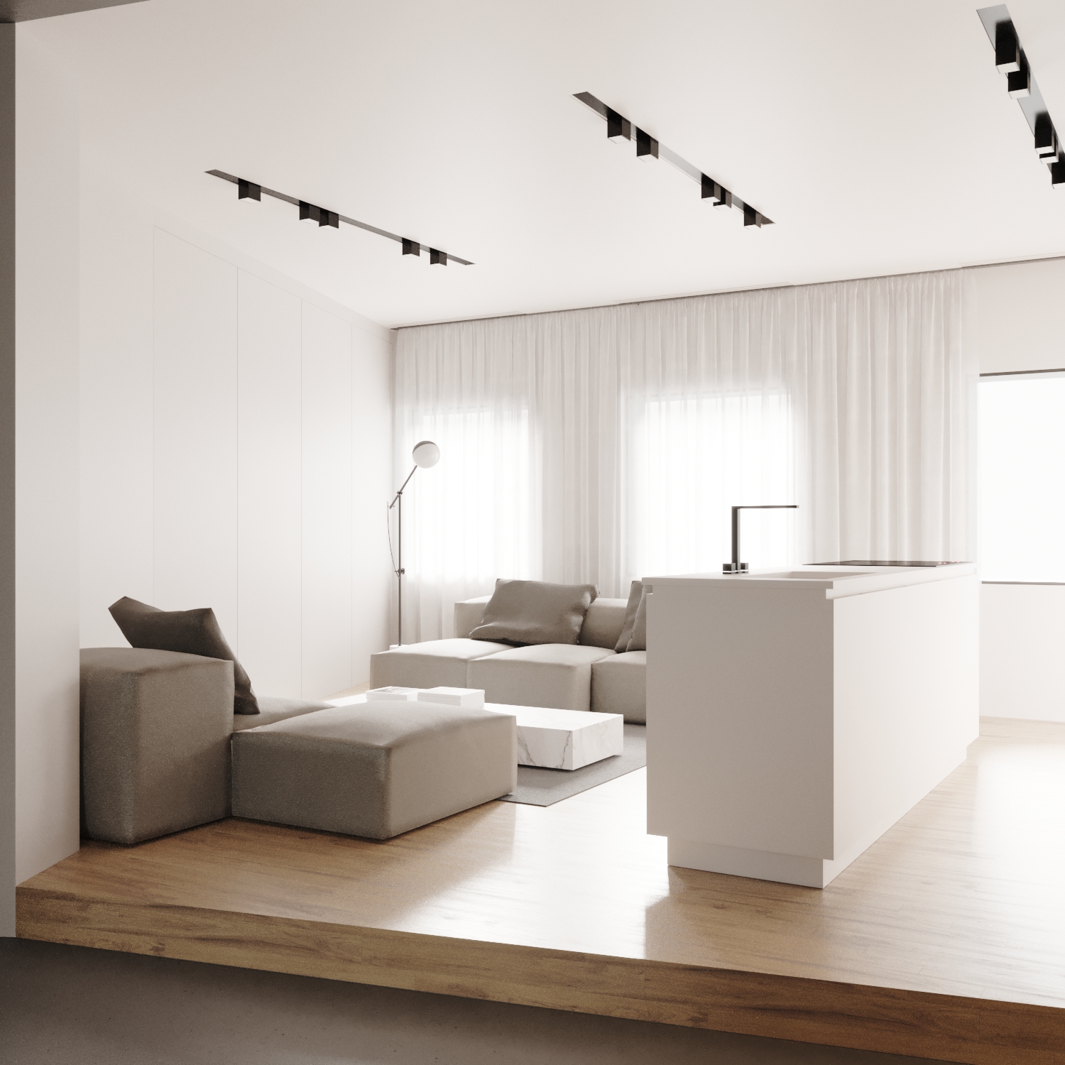 Giulia Doria Architetto | Lavica Studio | appartamento Catania | render interno soggiorno 4