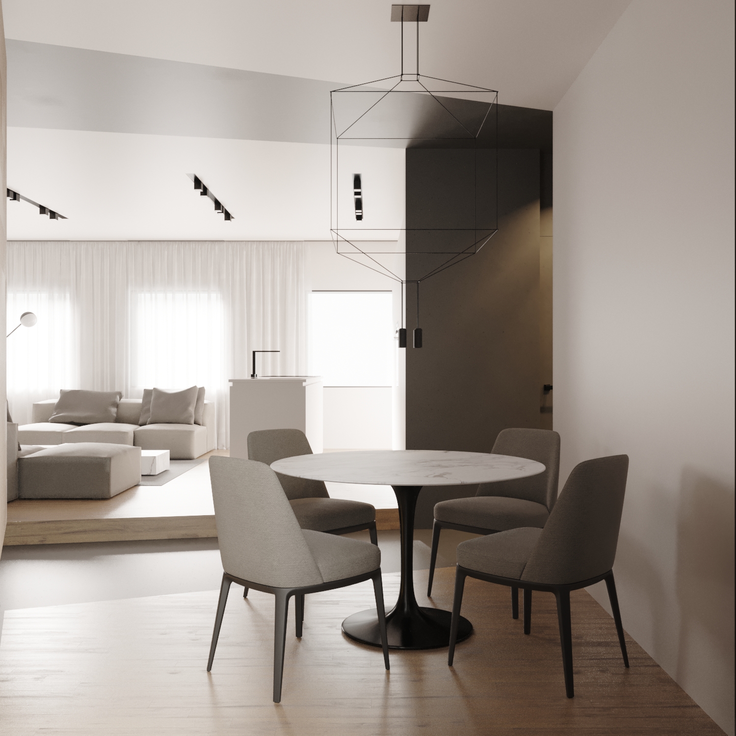 Giulia Doria Architetto | Lavica Studio | appartamento Catania | render interno soggiorno